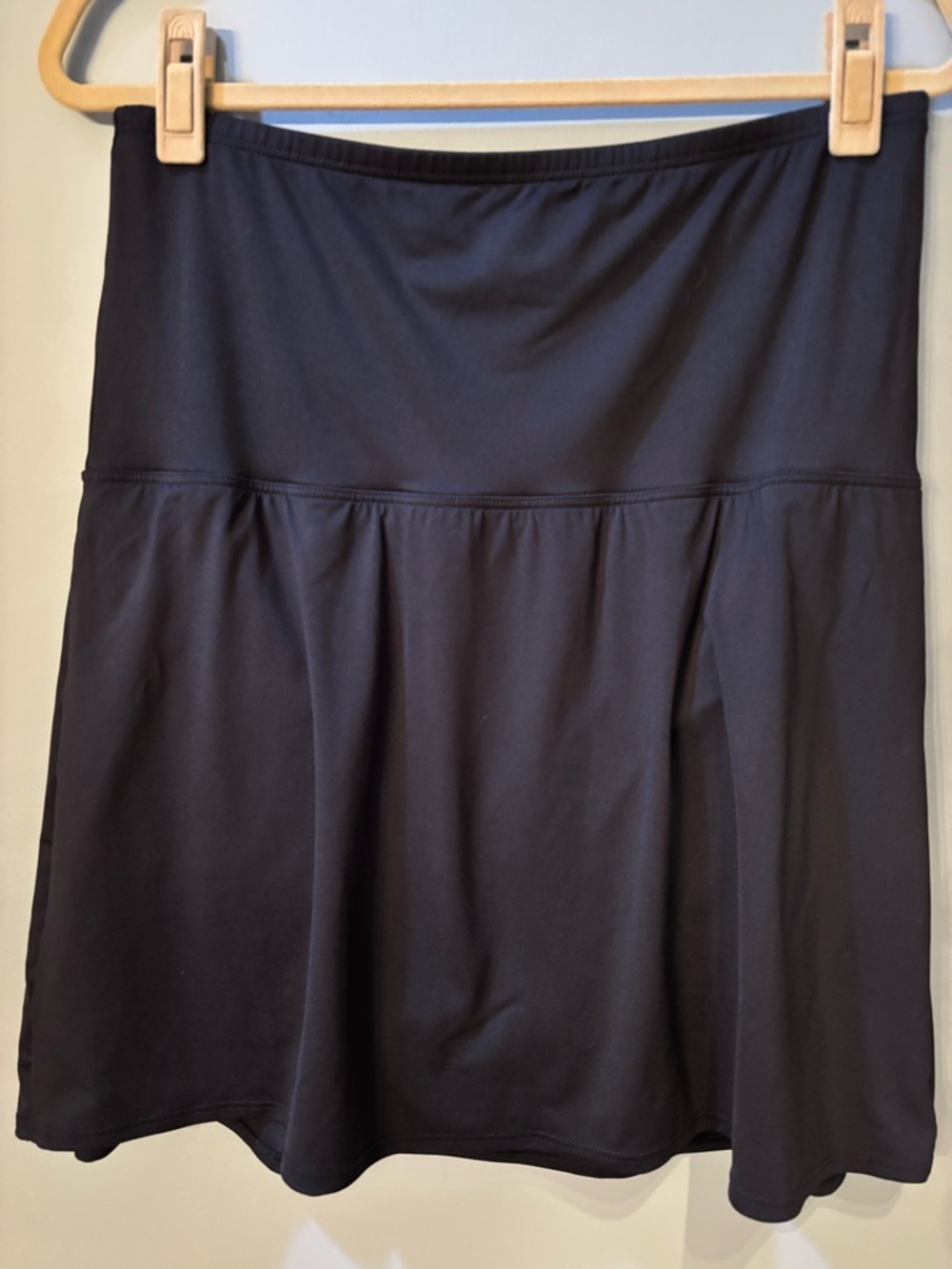Lands' End Black ultra high waisted swim skirt